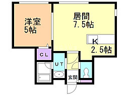 ベルクレール琴似2 1LDKの間取図画像