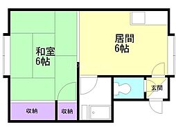 タイガーマンション 1DKの間取図画像
