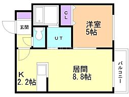 MTガーデン山の手 1LDKの間取図画像