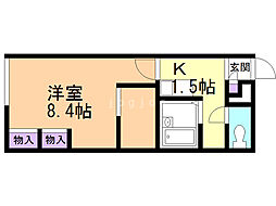 レオパレスローズ 1Kの間取図画像