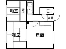 千本マンション 2DKの間取図画像