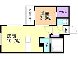 Alivis 宮の森 1LDKの間取図画像