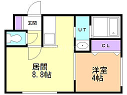 プライム南7条 1LDKの間取図画像