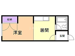 ロードサイド24 1DKの間取図画像