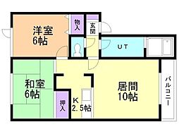 フロンティア1番館 2LDKの間取図画像