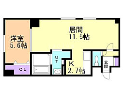 パークヒルズ山鼻 1LDKの間取図画像