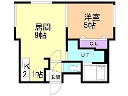 セレナーデ北円山 1LDKの間取図画像
