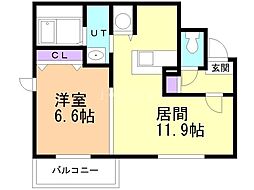 ハイムコンフォルト 1LDKの間取図画像