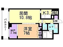パークアクシス札幌植物園前 1SLDKの間取図画像