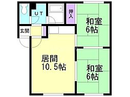 ベスト宮の森 2LDKの間取図画像