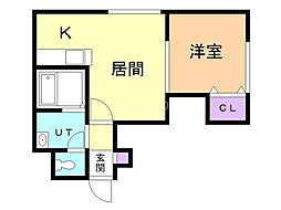 シティハウス 1LDKの間取図画像