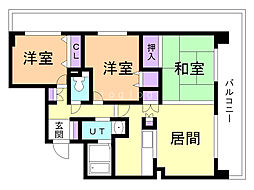アメニティー山鼻 3LDKの間取図画像