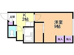レオパレスセントラル南4条A 1Kの間取図画像