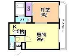 クラリス琴似 1LDKの間取図画像