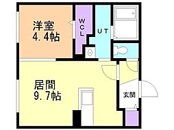 ブランシャールKAI(カイ)中島公園 1LDKの間取図画像