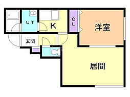 すいえん 1LDKの間取図画像