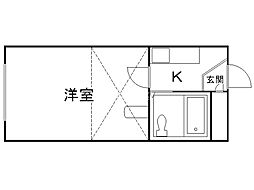 サングレース 1Kの間取図画像