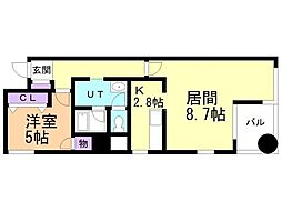 カサパラシオン植物園 1LDKの間取図画像