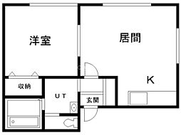ハイツリッチ 1LDKの間取図画像