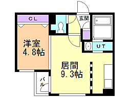 ヴェネーノ円山 1LDKの間取図画像