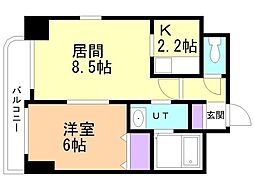 ティアラN6 1LDKの間取図画像