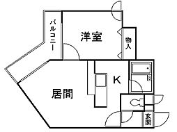 グランメール北10条 1LDKの間取図画像