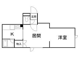 KIRAMECK知事公館2 1LDKの間取図画像