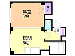 コート七条公園 1DKの間取図画像