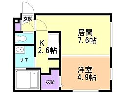retleve 1LDKの間取図画像