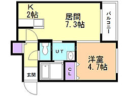 GARE24K 1LDKの間取図画像