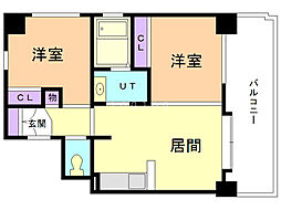 クラッセ大通り東 2LDKの間取図画像