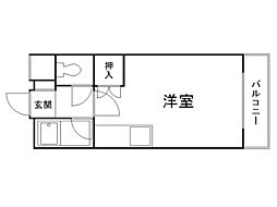 ル・フランセ宮の森 ワンルームの間取図画像