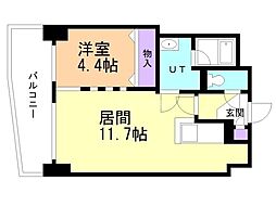 ビッグパレス中島公園リバーサイドB棟 1LDKの間取図画像