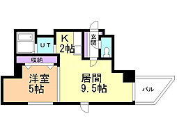センチュリースペース中央411 1LDKの間取図画像