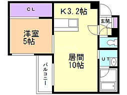 マ・メゾン山鼻 1LDKの間取図画像