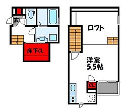 CBヴィレッタししぶ駅前 2階1Kの間取り