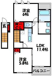 ベルコロレVI D 2階