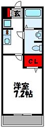 エ・マーブル 1Kの間取図画像