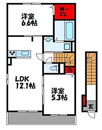 ボー・ヴィラージュ2 2LDKの間取図画像