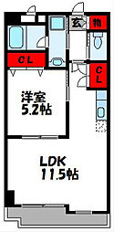 アシュレイン新宮 1LDKの間取図画像