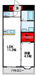 SK福津 1LDKの間取図画像