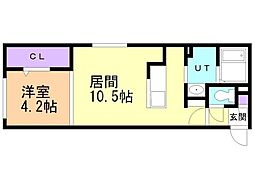 厚別中央4-4MS(仮) 1LDKの間取図画像