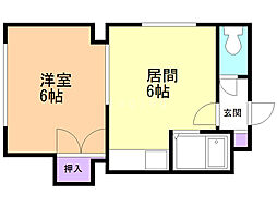 ケイアイビル 1DKの間取図画像
