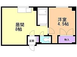 ハイムコメット 1LDKの間取図画像