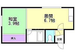 グランシーAN 1DKの間取図画像
