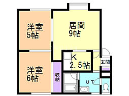 パルステージ1 2LDKの間取図画像