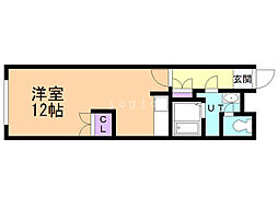 クラリス菊水3 ワンルームの間取図画像