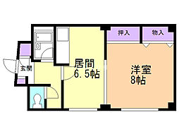 マニーズフラッツ 1DKの間取図画像