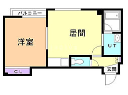ボヌール36 1LDKの間取図画像