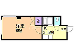 シティ・キャッスル 1Kの間取図画像